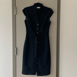 Calvin Klein Button Front Belted Dress